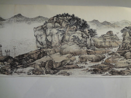 石进旺画家表达家乡情的画作:鼓浪雄狮