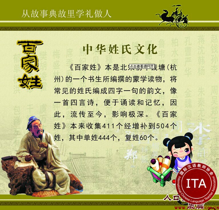 百家姓全文目录及读音