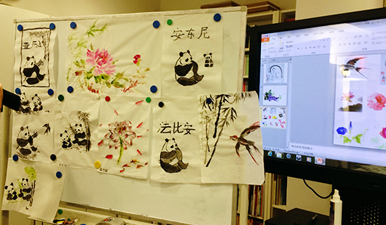 慕尼黑孔子学院在当地中学进行中国书画体验式教学